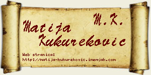 Matija Kukureković vizit kartica